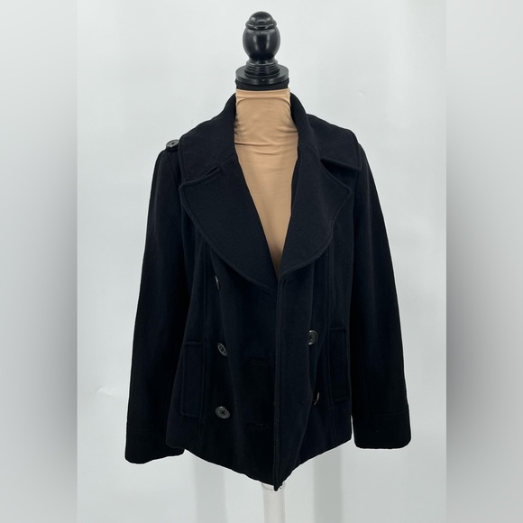 Black Wool Blend Short Coat M Timeless Tailored Winter capsule quiet luxury - Picture 2 of 15